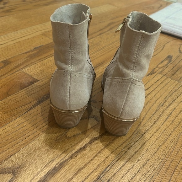 Steve Madden Braylen Suede Pointed Toe Bootie in Sand Color - Picture 3 of 12